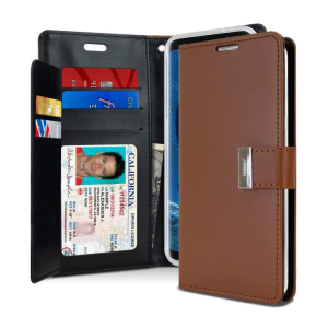 Goospery Rich Diary Wallet Case for Samsung Galaxy S9 - Brown